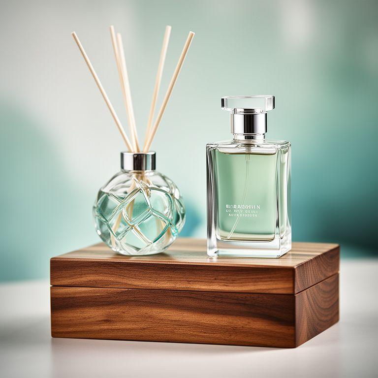 Seebrise Geschenkset mit frischem Duft, Diffuser und Holzbox auf einer eleganten Oberfläche